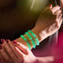 Mini verre luciole bleu sarcelle x bracelet fil rouge